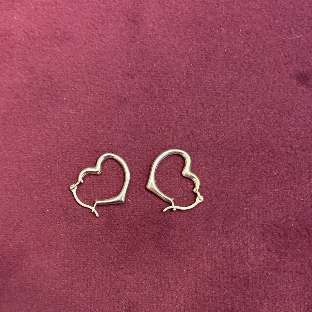 Gold Heart Hoop Earrings